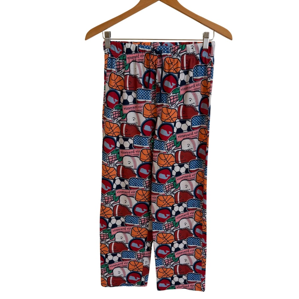 Vineyard Vines Boys Large 16 Pajama Pants Sports Football Whale Logo‎ Lounge